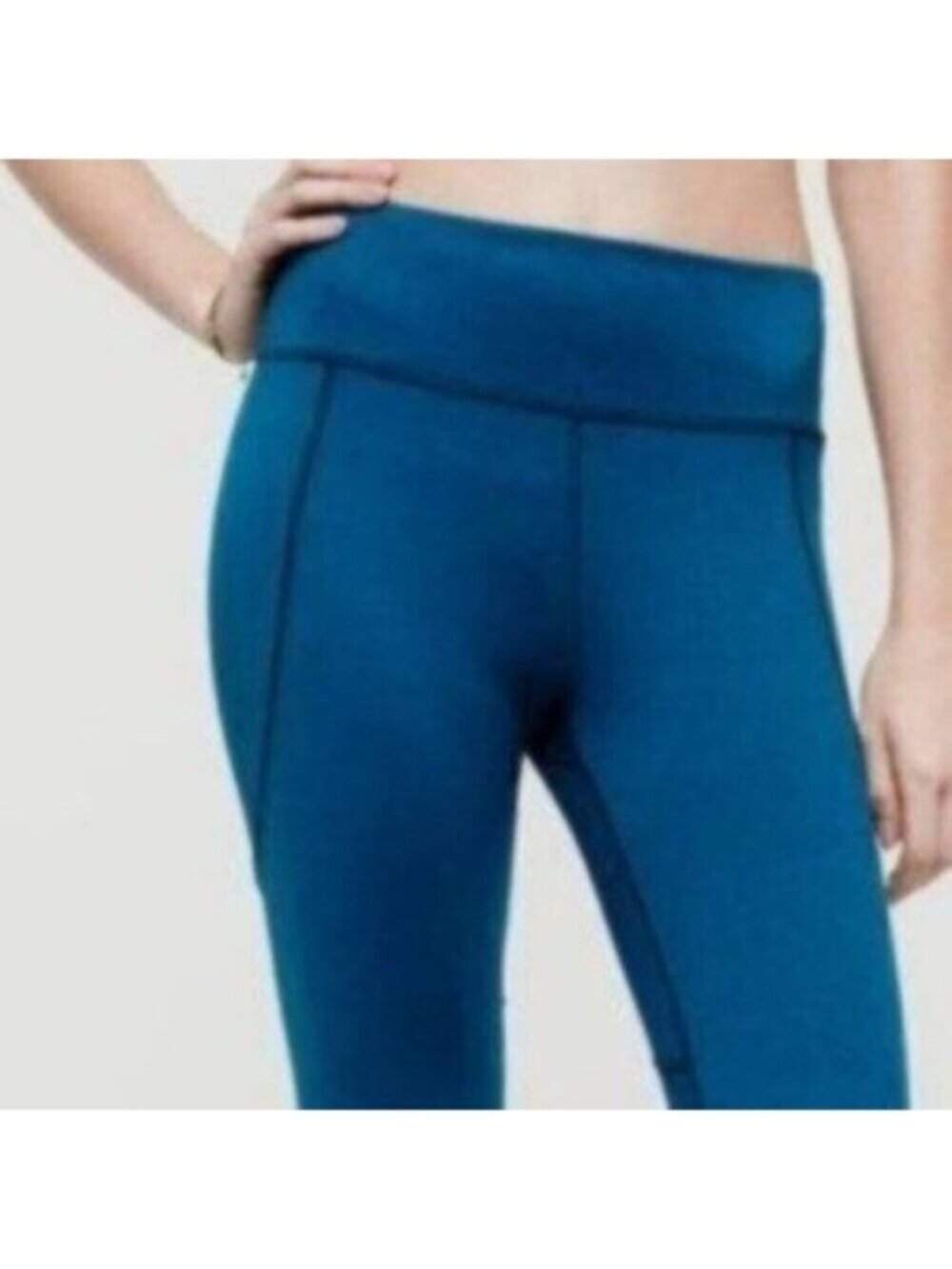 Loft Women Blue Straight Leg Pull On High Waist Comfortable Leggings Size Small